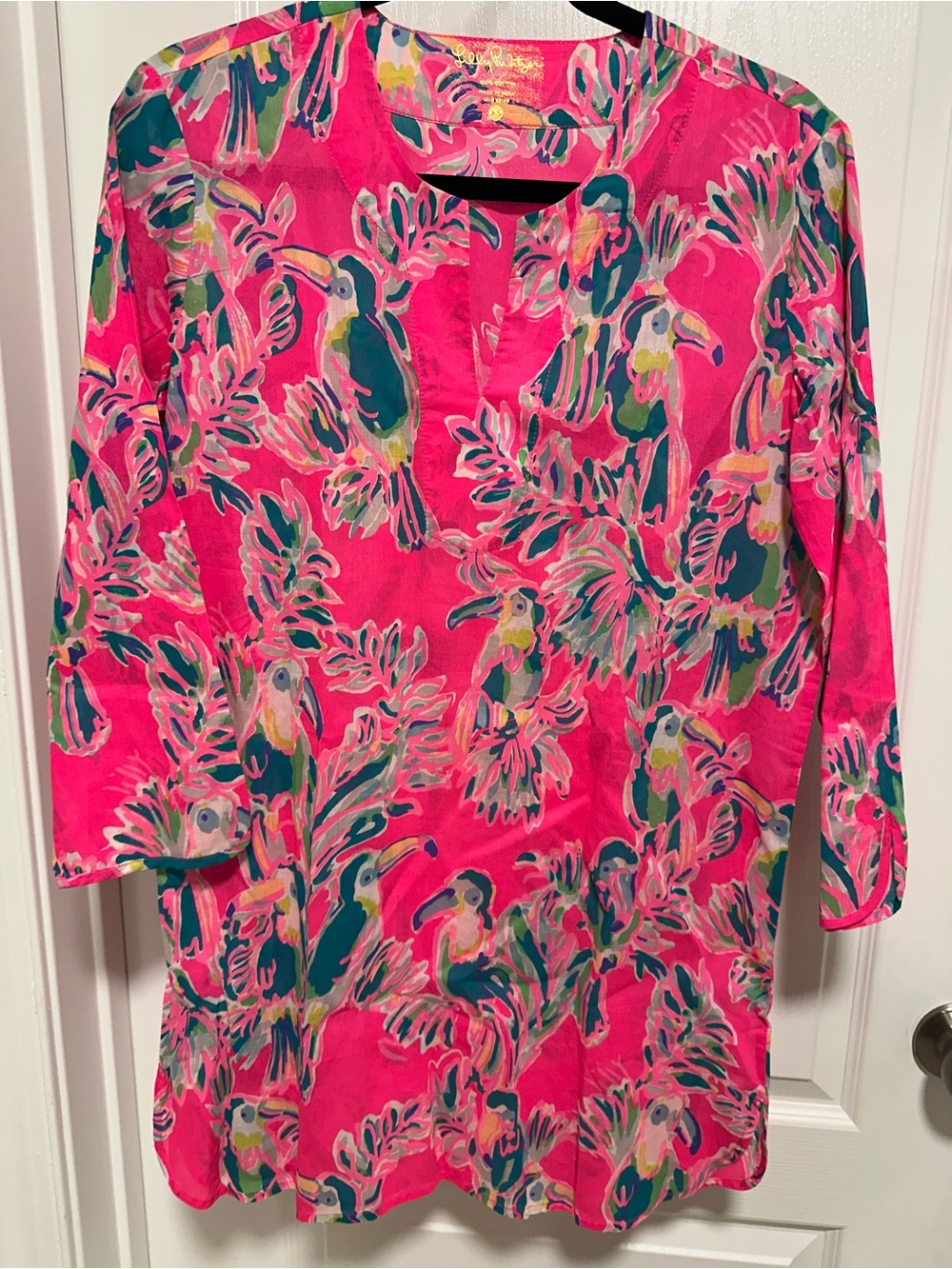 Lilly Pulitzer Pink Tropical Parrot Tunic
